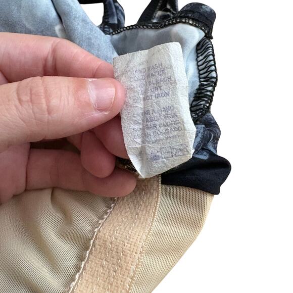 Maxine Black White Grey Floral One Piece Swimsuit 14 Vintage 90s Pinup Spa Girl - Picture 10 of 13